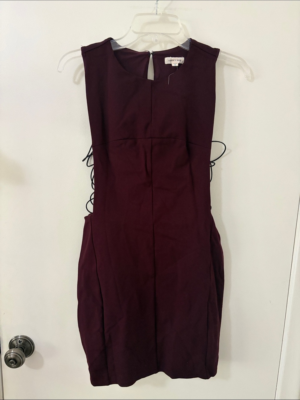 silence + noise Burgundy Mini Dress with Side Lace-Up